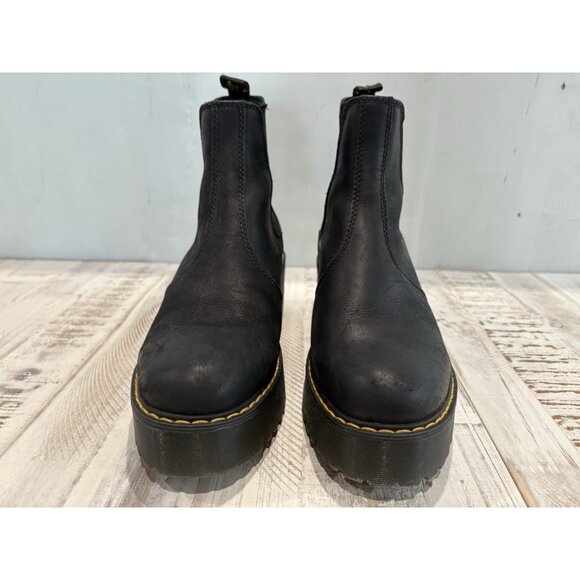 Dr. Martens Docs Rometty Wyoming Black Platform Chelsea Ankle Boots Leather Sz 9 - Picture 5 of 8